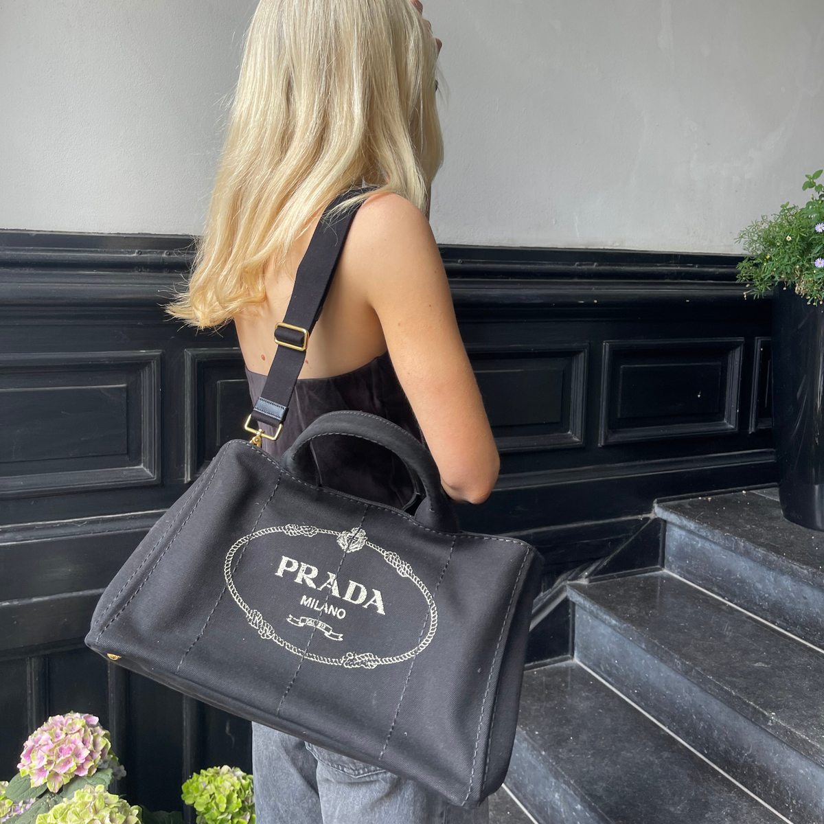Prada Large Canapa Red Canvas