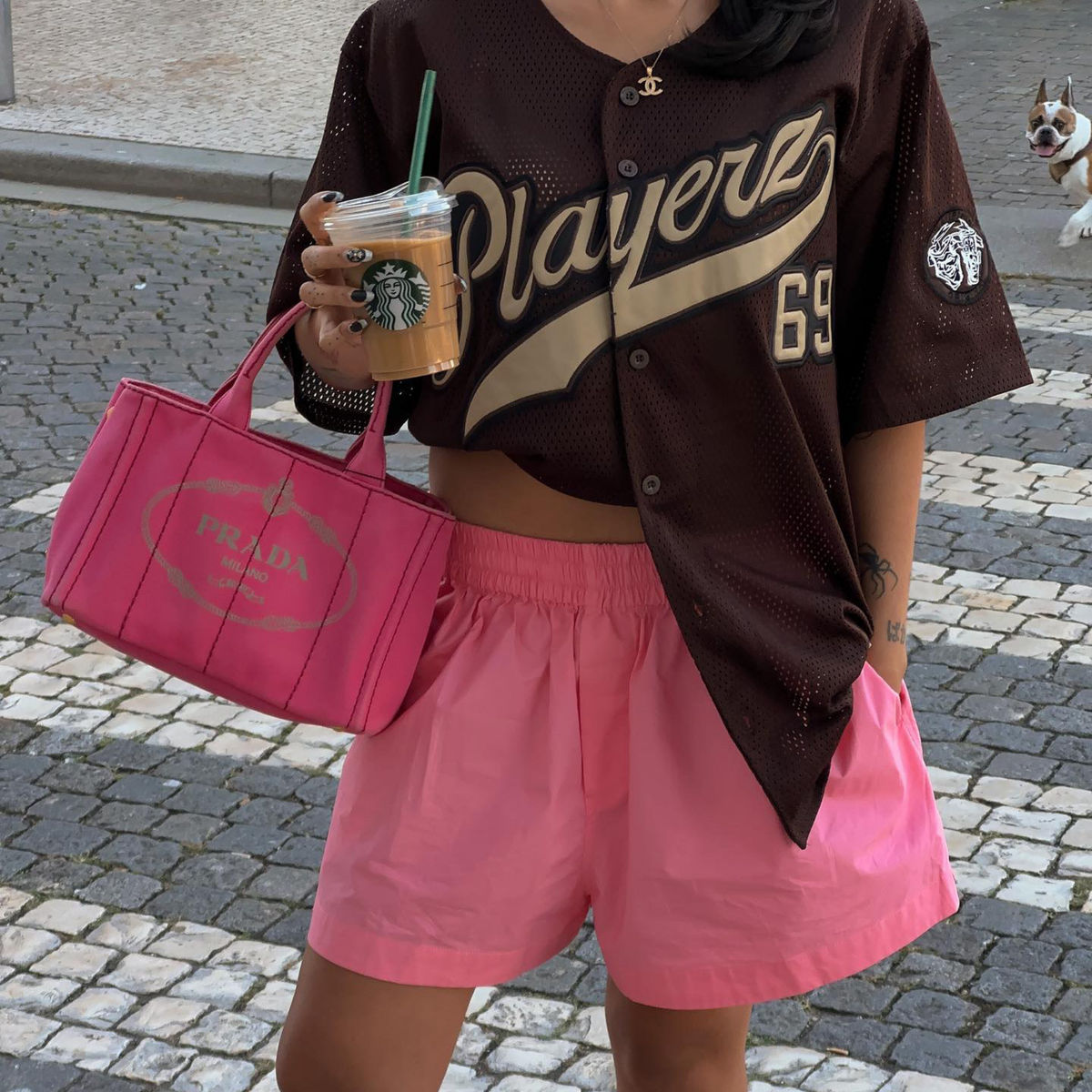 Prada Small Canapa Pink Canvas