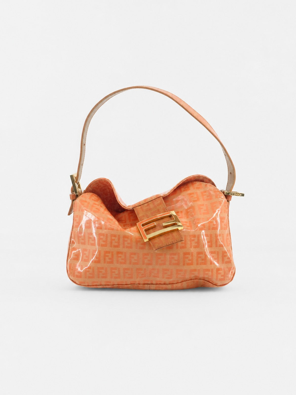 Fendi Double Flap Orange Patent leather