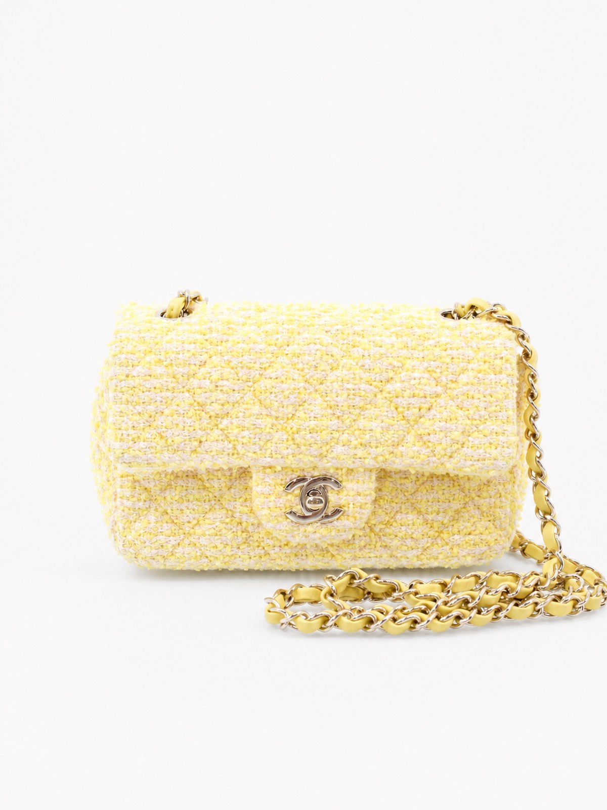 Chanel Mini Rectangular Flap Yellow Tweed