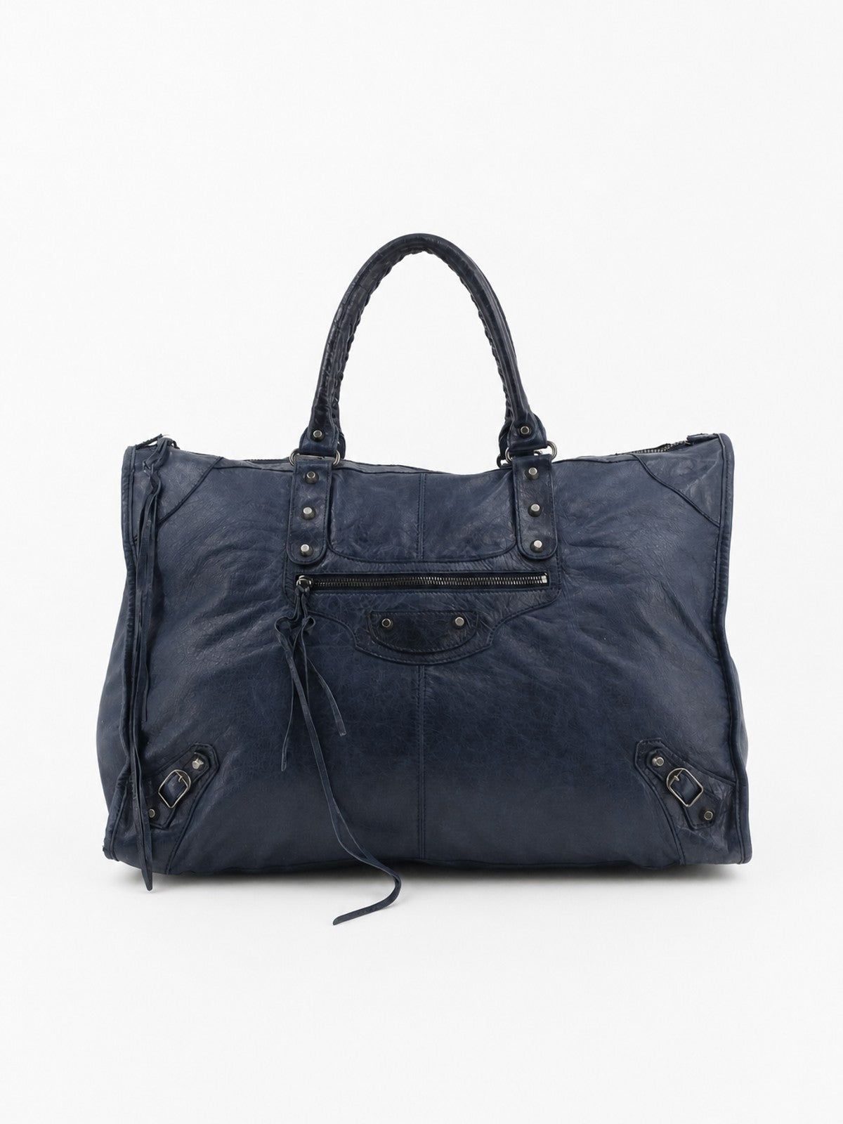 Balenciaga Weekender Blue Leather