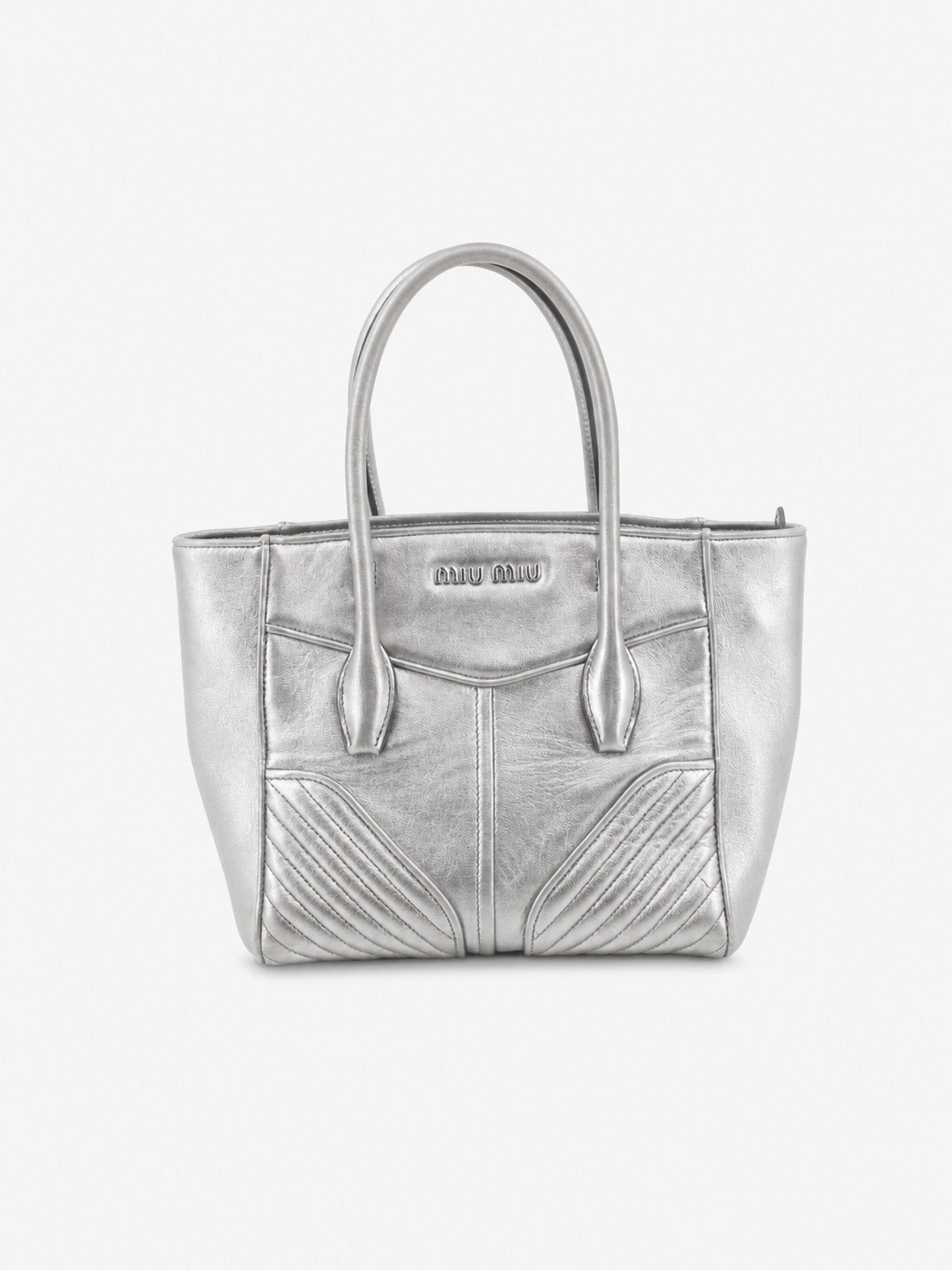 Miu Miu Hand Bag Silver Leather