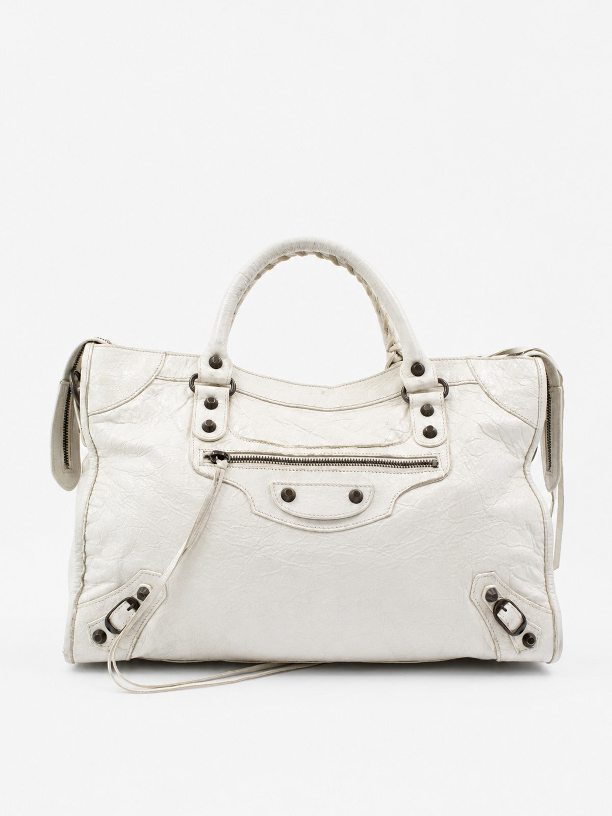 Balenciaga City White Leather