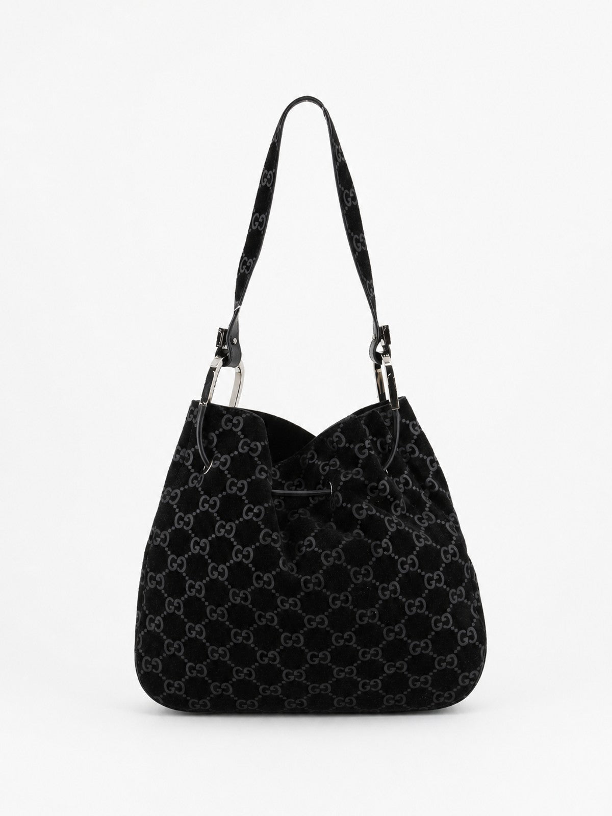 Gucci Shoulder Bag Black Suede