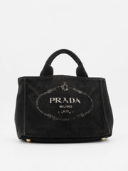 Prada Small Canapa Black Canvas