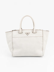 Prada Hand Bag White Leather