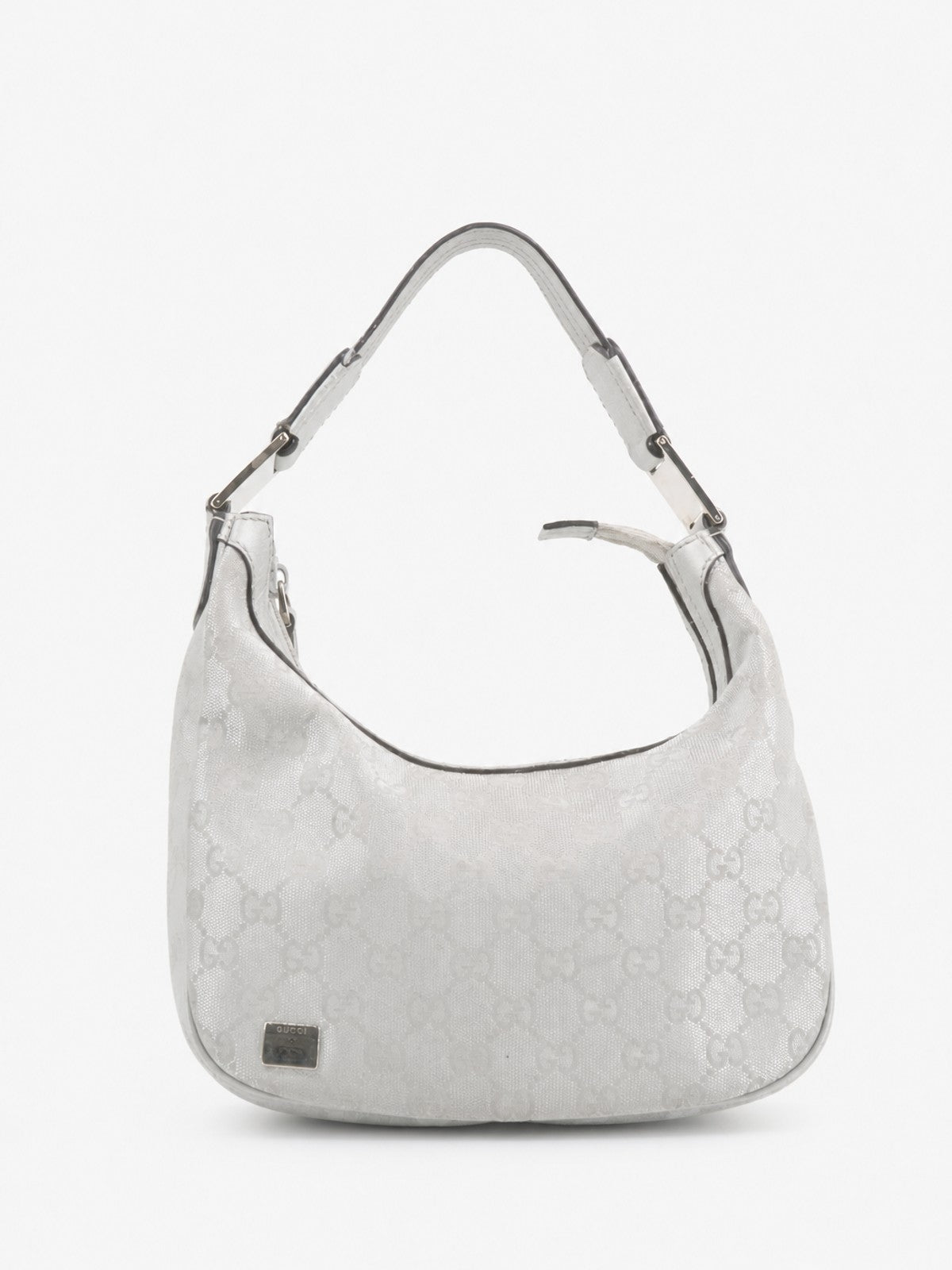 Gucci Shoulder Bag Silver Canvas