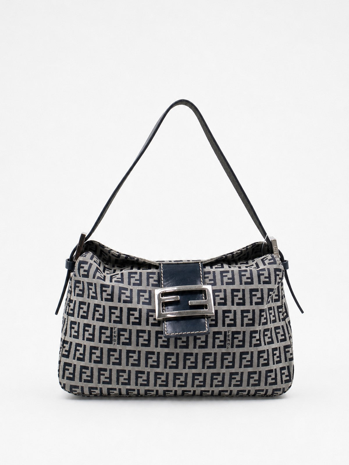 Fendi Double Flap Blue Canvas