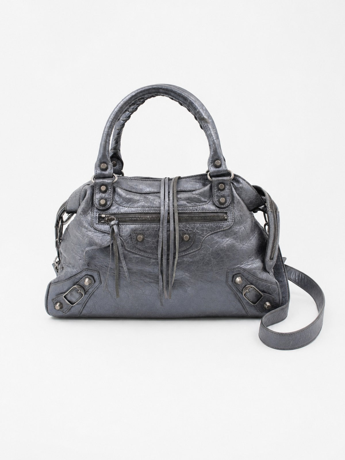 Balenciaga First Silver Leather