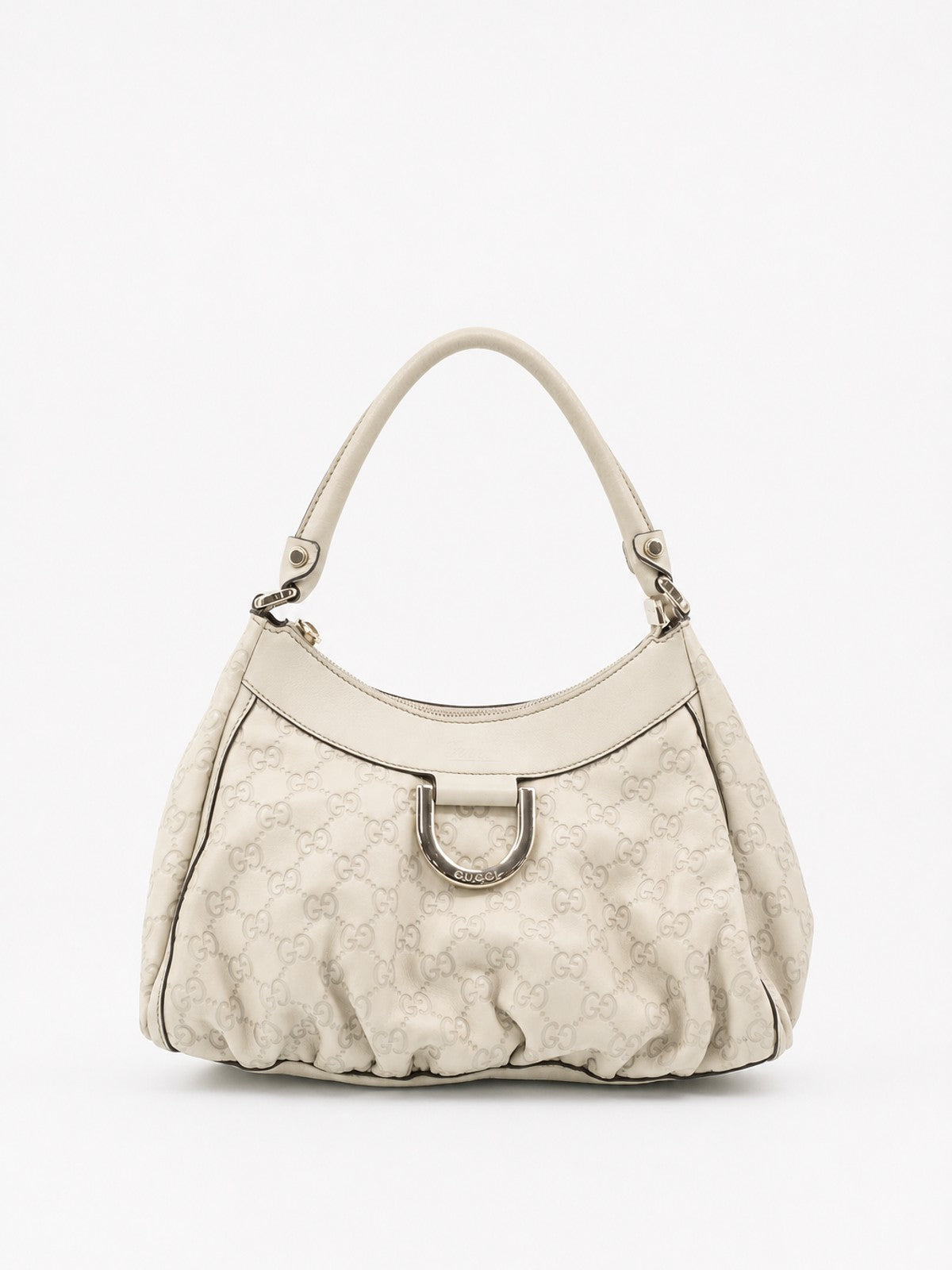Gucci Abbey D-Ring Small Cream Leather