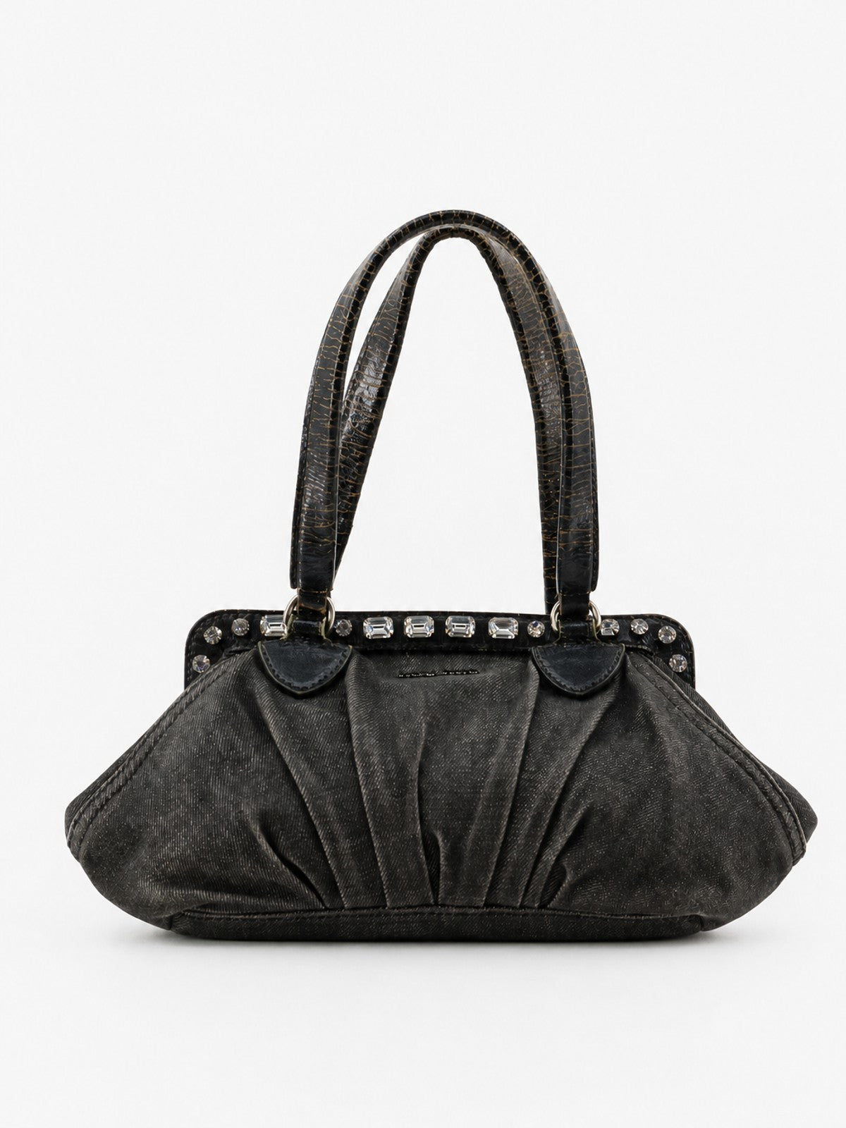Miu Miu Shoulder Bag Grey Denim