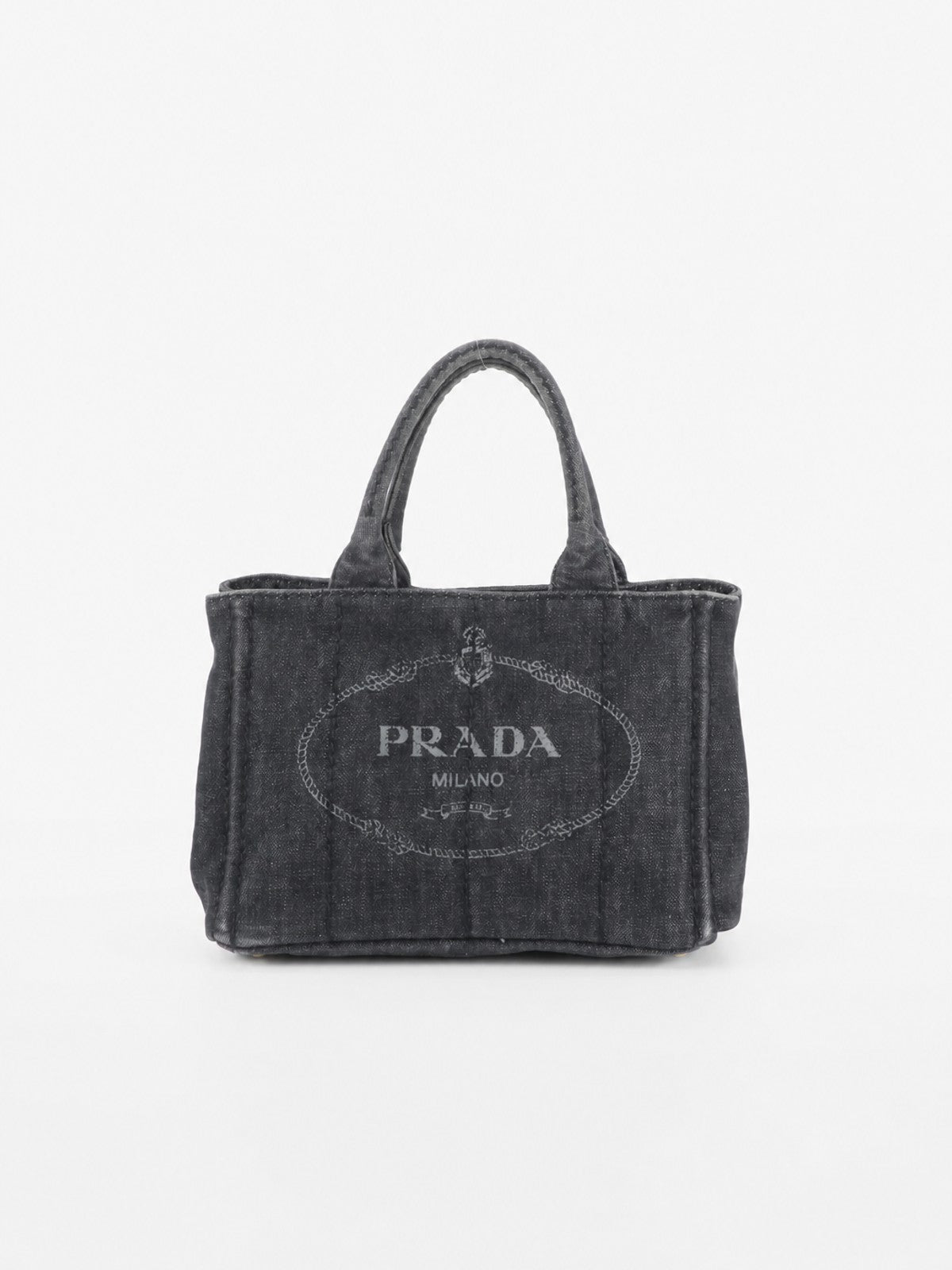 Prada Small Canapa Grey Denim