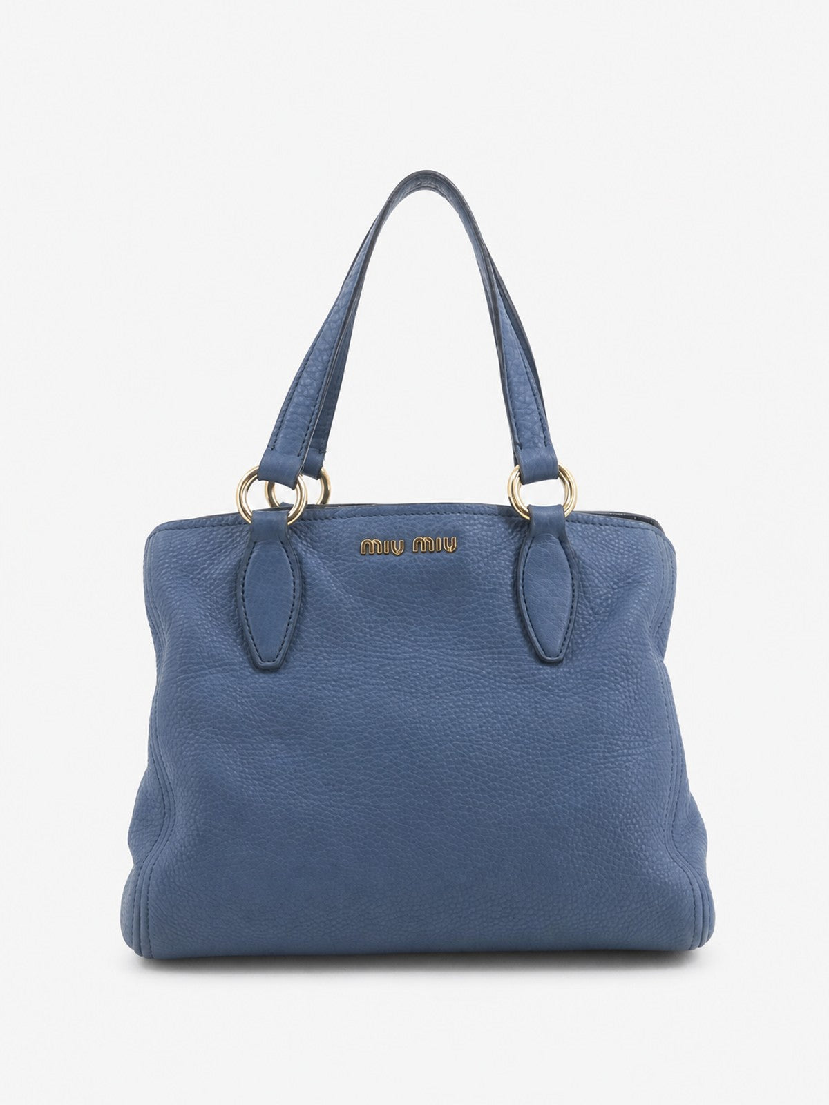 Miu Miu Hand Bag Blue Leather