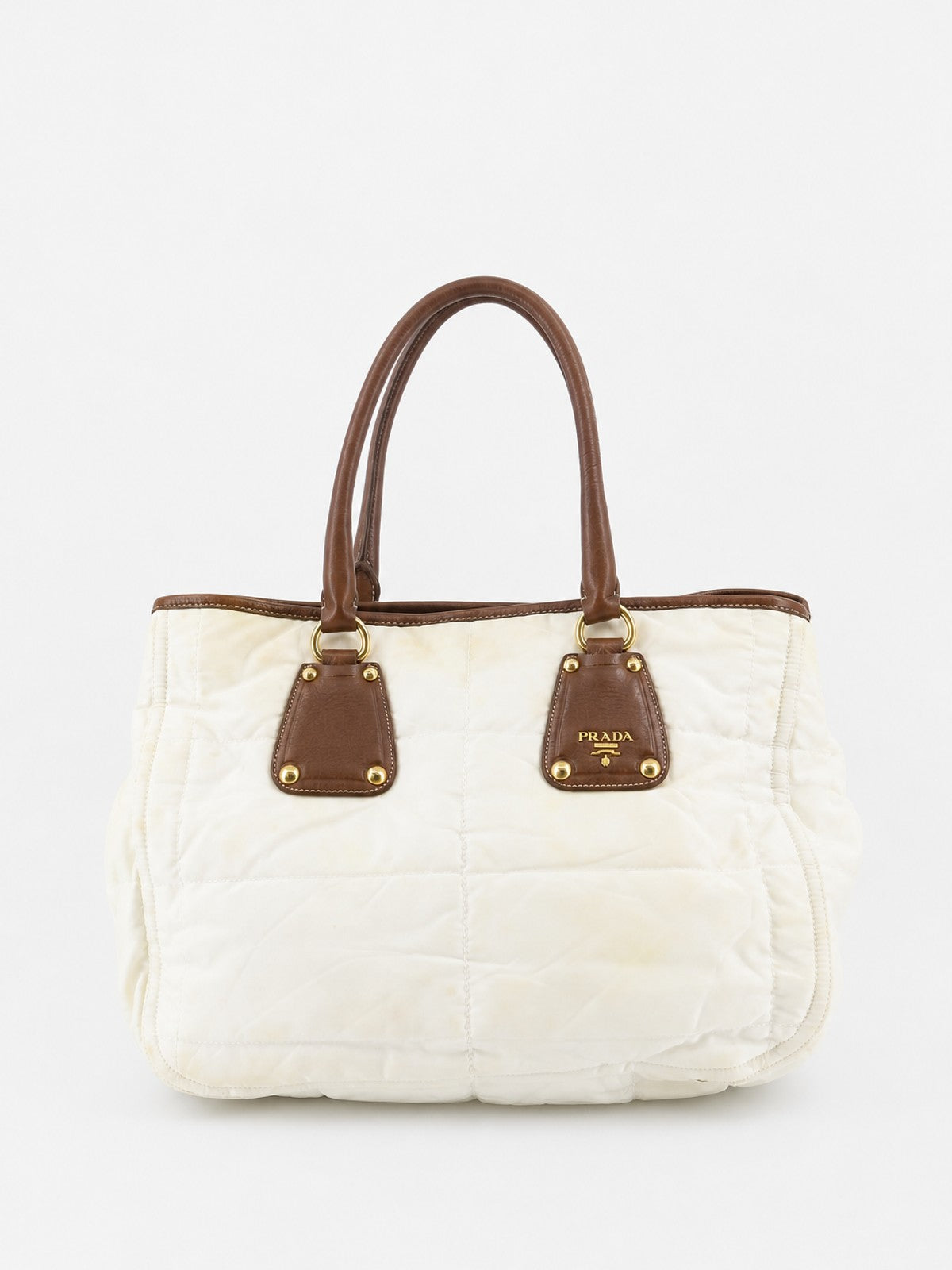 Prada Hand Bag White Soft nylon